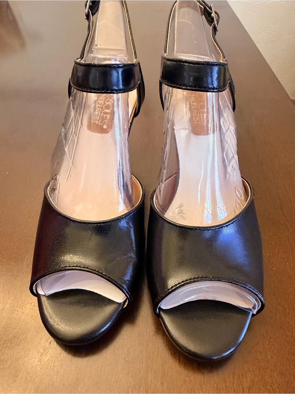 Aerosoles Women's Black Open-Toe Slingback Heels